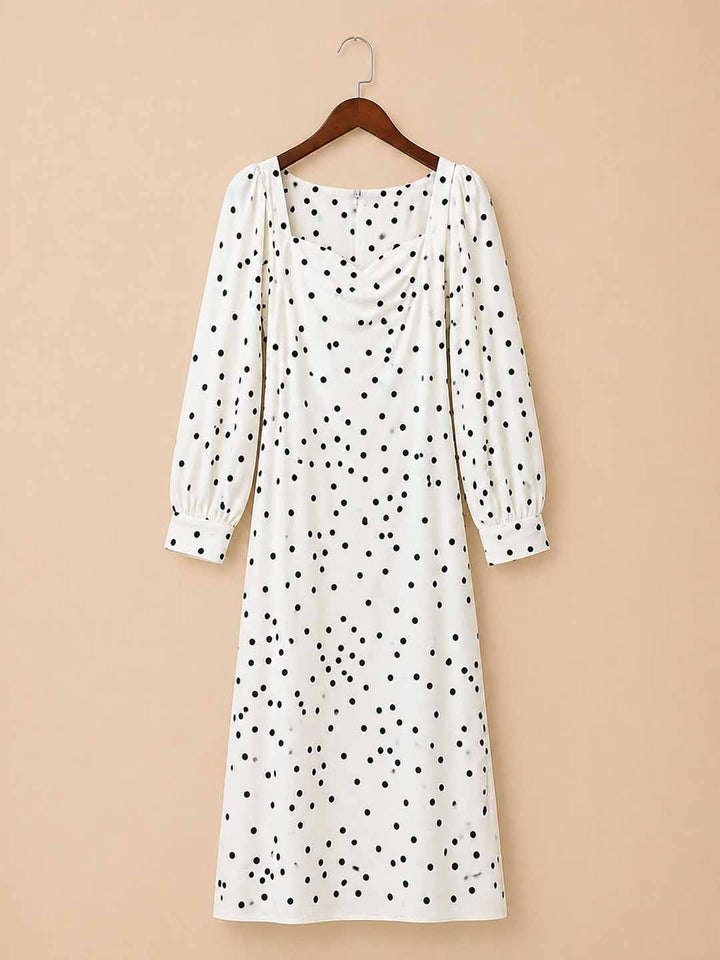 White With Black Polka Dot Dress
