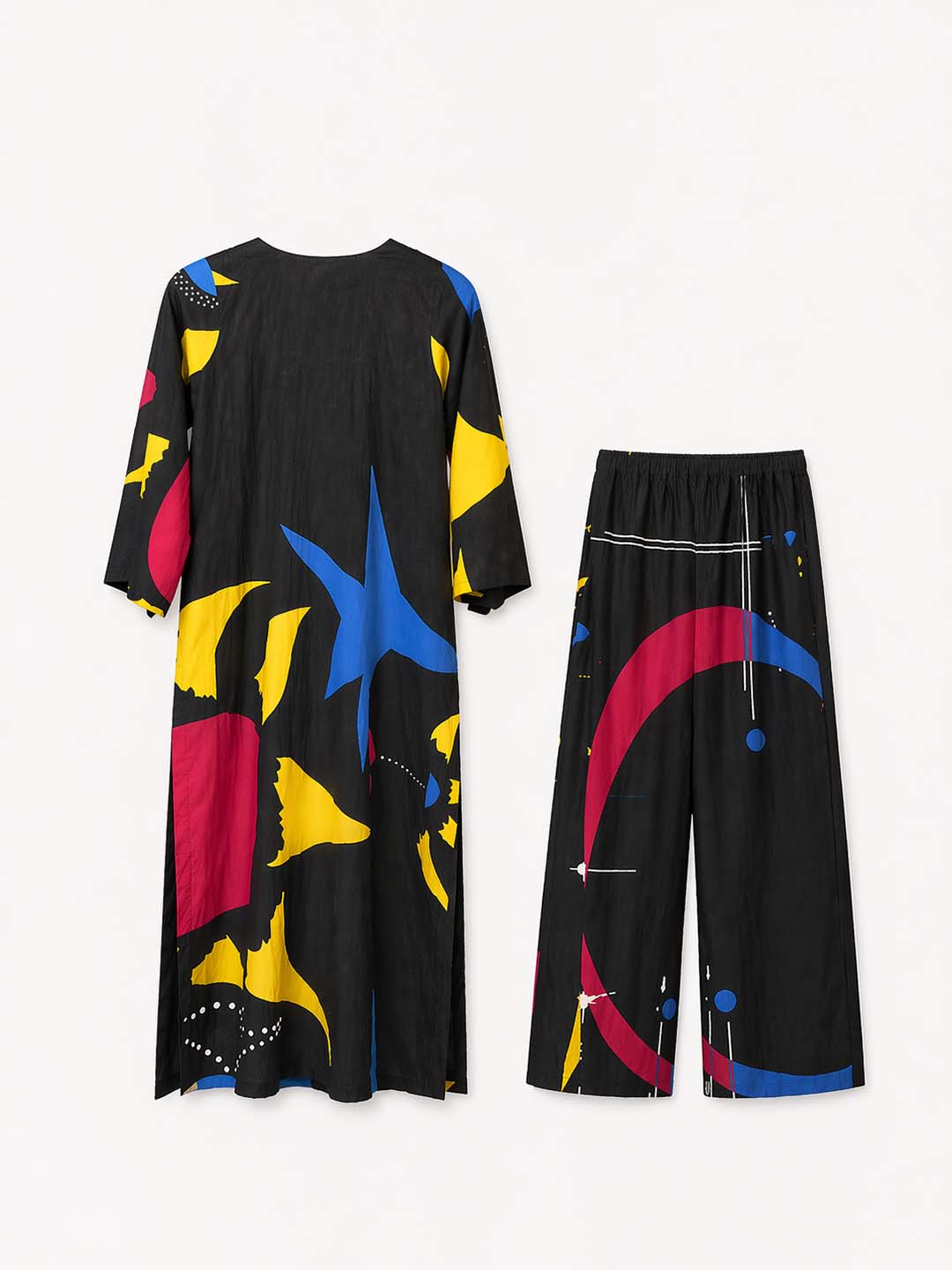 Black Abstract Print Co ord Set