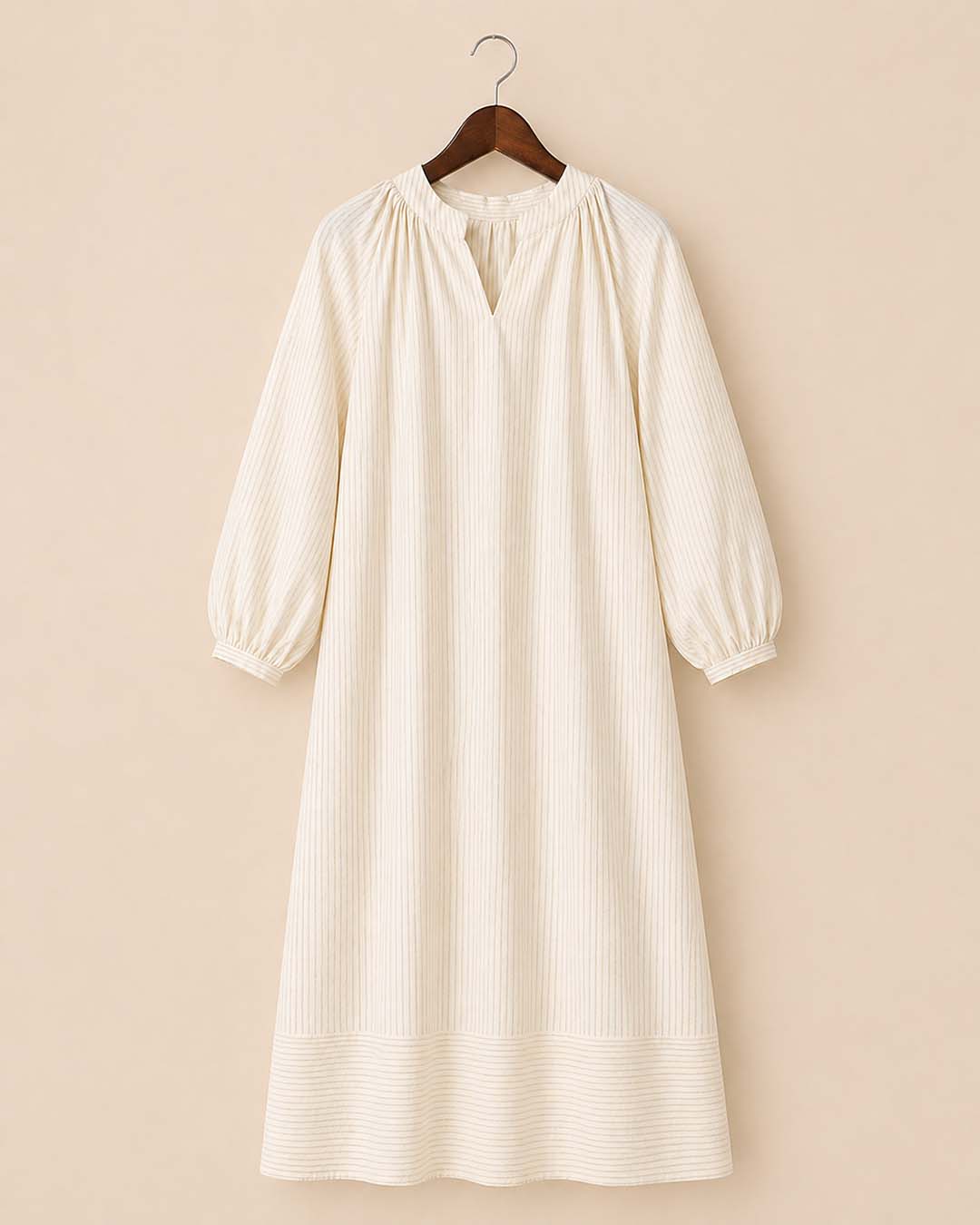 Yellow And White Raglan Sleeve Stripe Dress