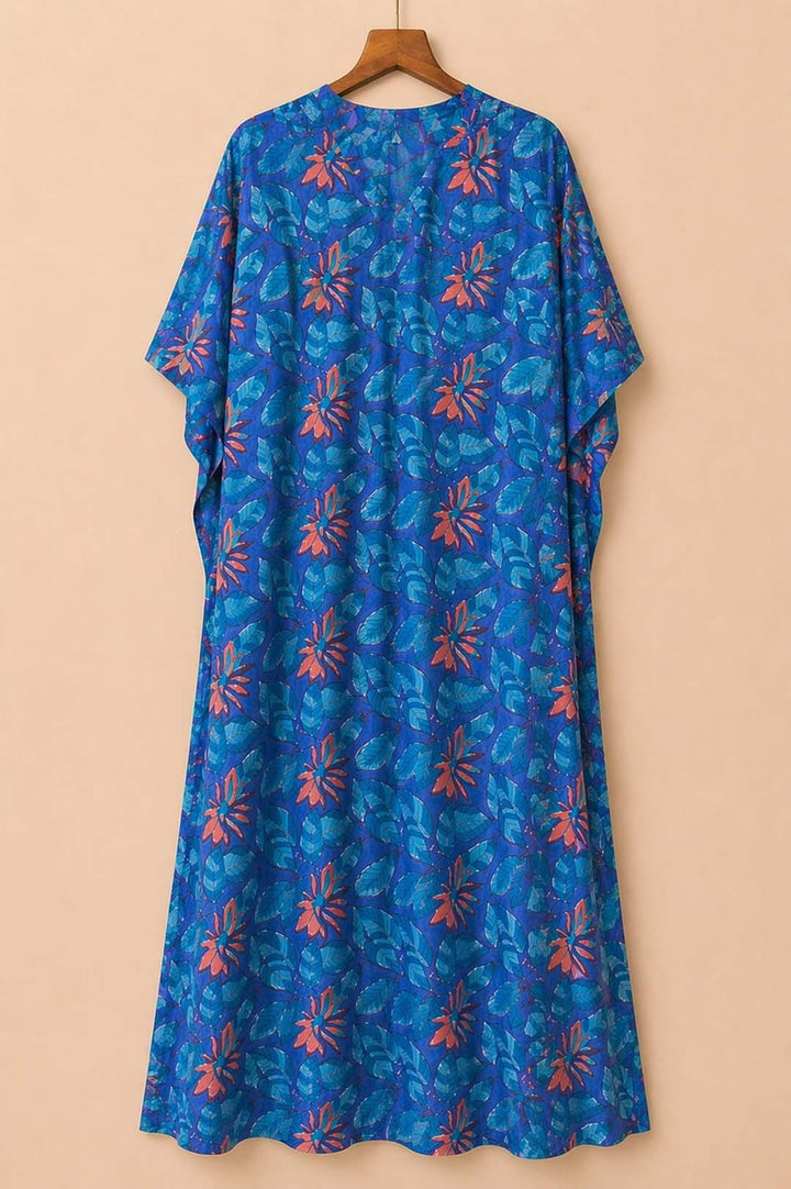 Blue Block Print Kaftan