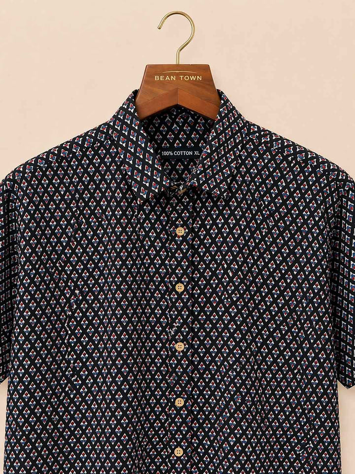 Black With Red & Blue Butti