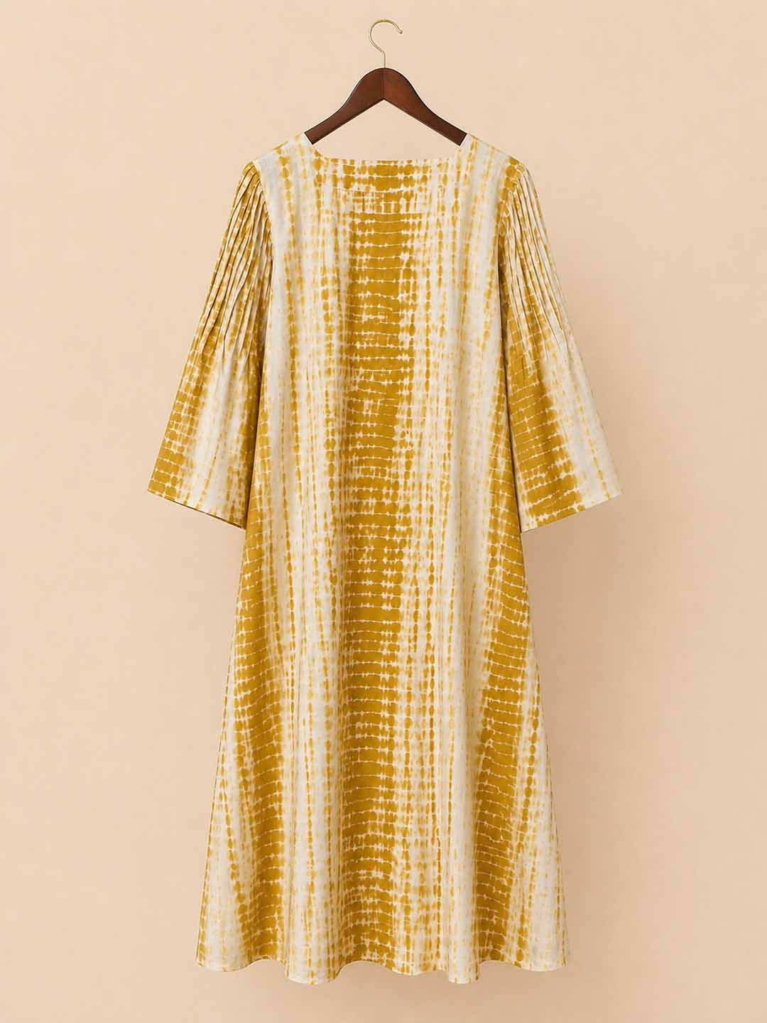 White & Turmeric Yellow Tie & Dye Print