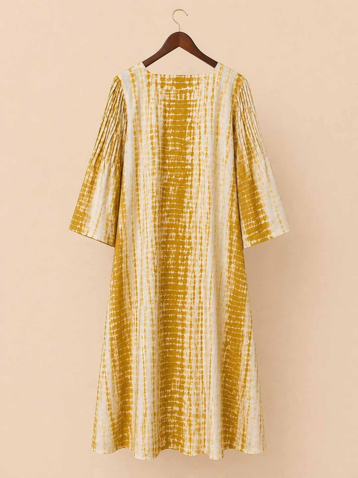 White & Turmeric Yellow Tie & Dye Print