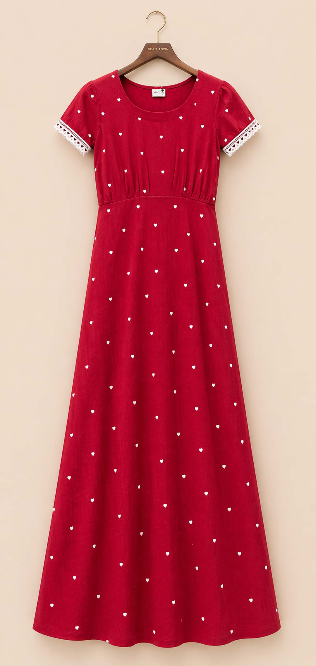 Red Heart Print Dress