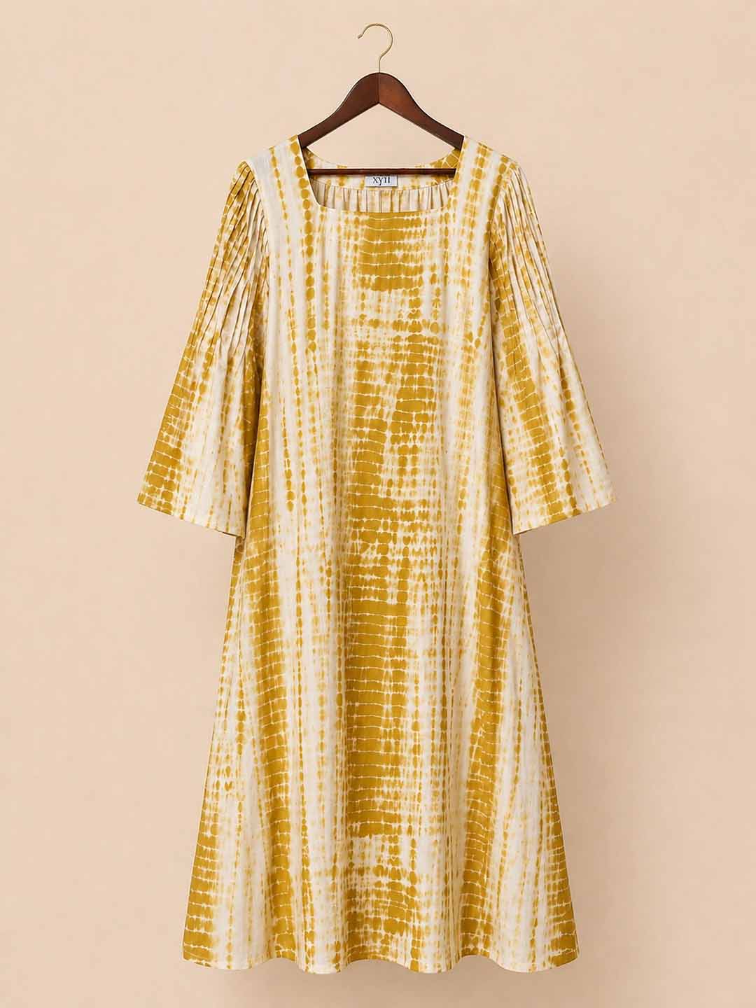 White & Turmeric Yellow Tie & Dye Print