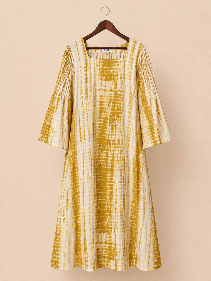 White & Turmeric Yellow Tie & Dye Print