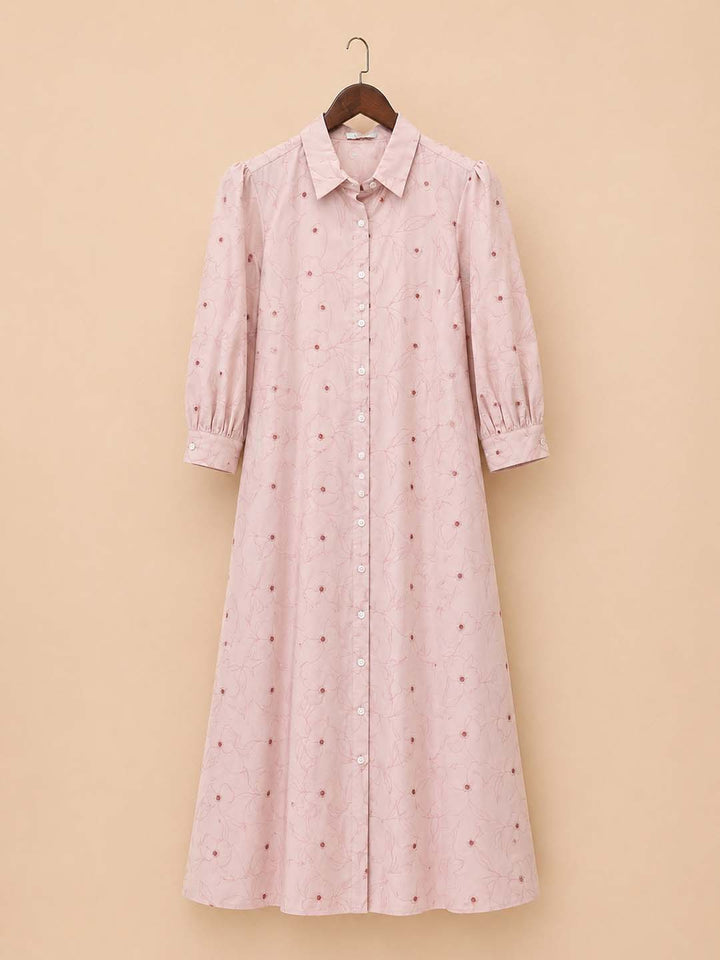 Mauve Hacoba Fabric Dress With Slip