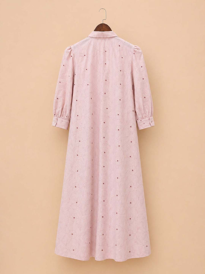 Mauve Hacoba Fabric Dress With Slip