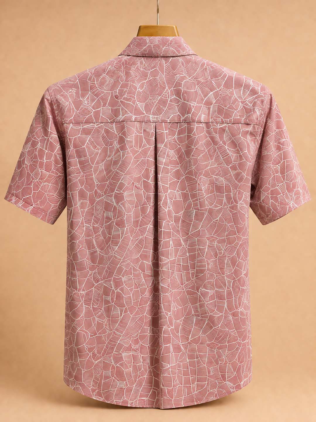 Dull Red Banana Leaf Print Shirt